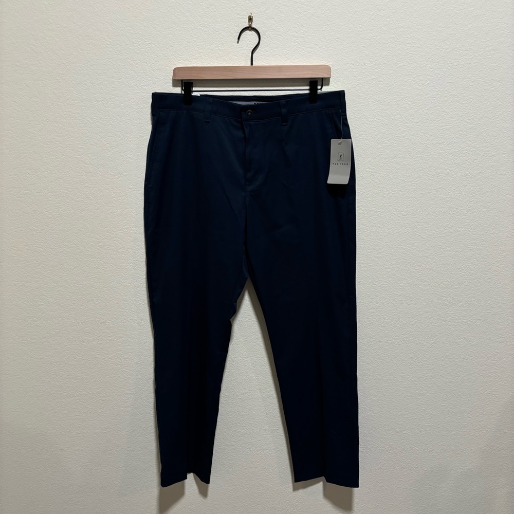 NWT PGA Tour Men's Dark Blue Navy Golf chino w/ sun protection